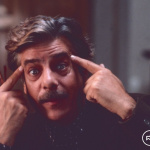 Giancarlo Giannini sul set del film Il male oscuro di Mario Monicelli, 1989