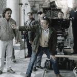 Giancarlo Giannini regista sul set del film Ternosecco, 1986