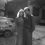 Adriano Celentano con Eleonora Giorgi a Cinecittà, 1979