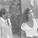 Adriano Celentano con Ornella Muti durante le riprese del film Innamorato pazzo, 1981